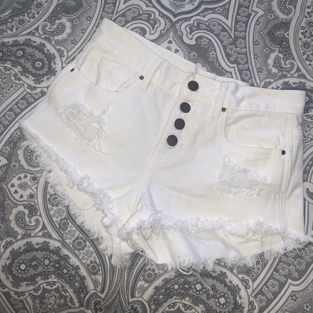 Bullhead high-waisted White Shorts